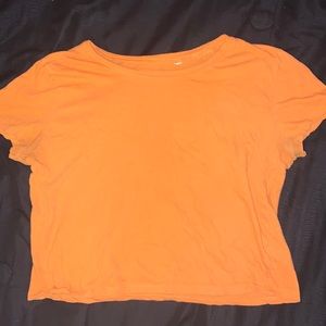 Plain orange PacSun cropped tee